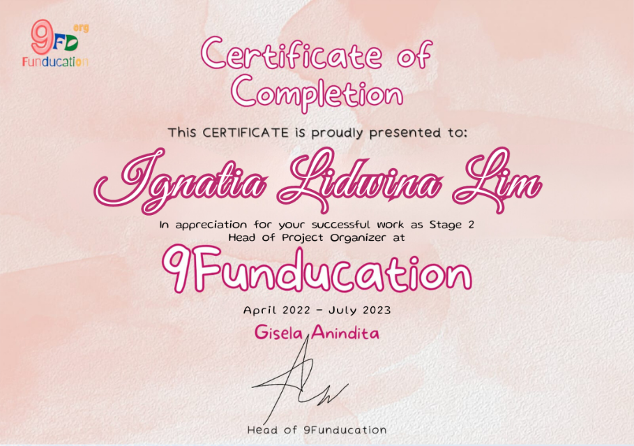 Head of Project Organizer certificate
