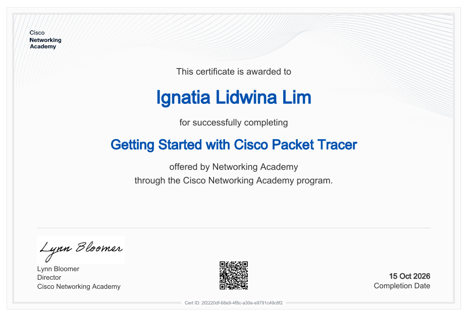 getting started with cisco packet tracer certificate